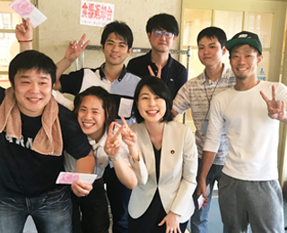 JP労組北部支部のバーベキュー大会にて。