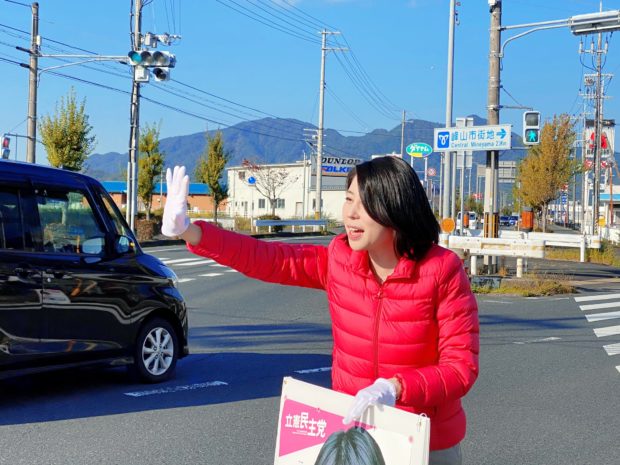 今朝は京丹後市峰山町長岡の交差点からスタートしました。