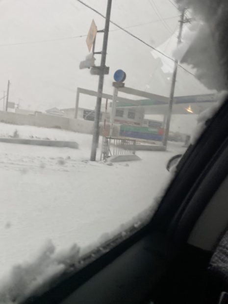 京丹後市、暴風雪警報が出てます。